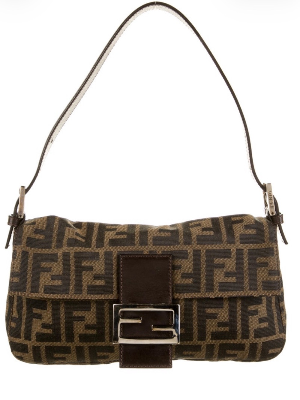 Fendi Brown Zucca Canvas Baguette Shoulder Bag